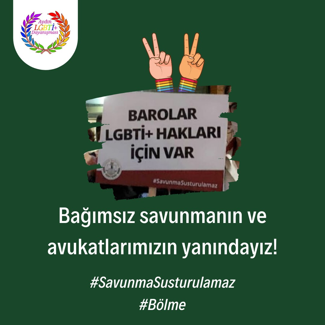 1. Aydın Pride Komitesi: #AvukatımınYanındayım Kaos GL - LGBTİ+ Haber Portalı