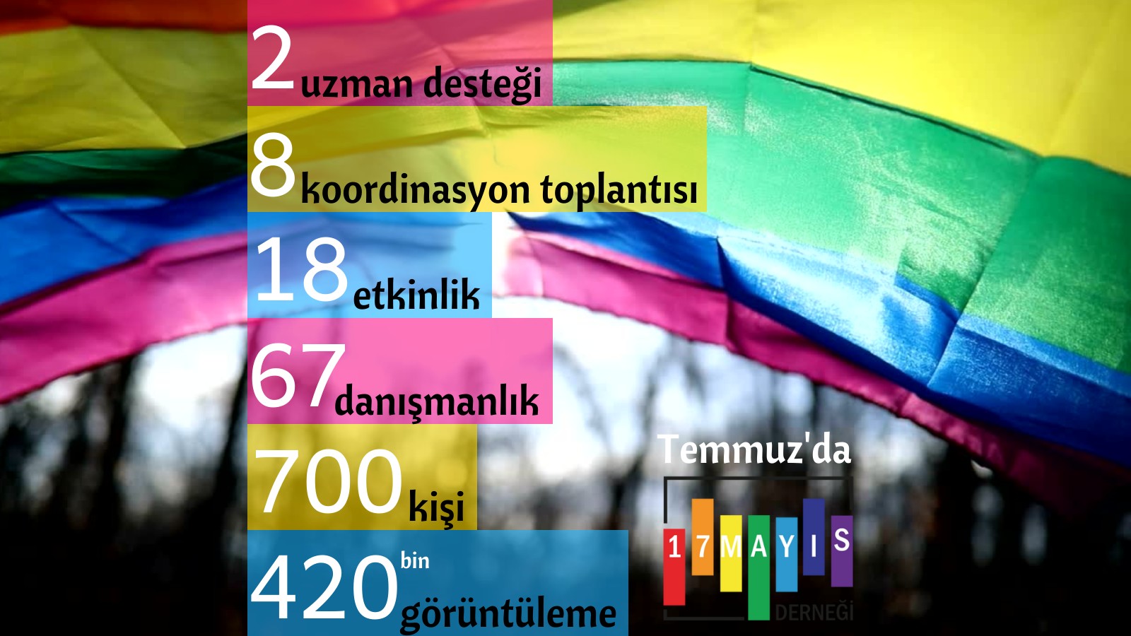 17 Mayıs’tan Temmuz’da 67 danışmanlık Kaos GL - LGBTİ+ Haber Portalı