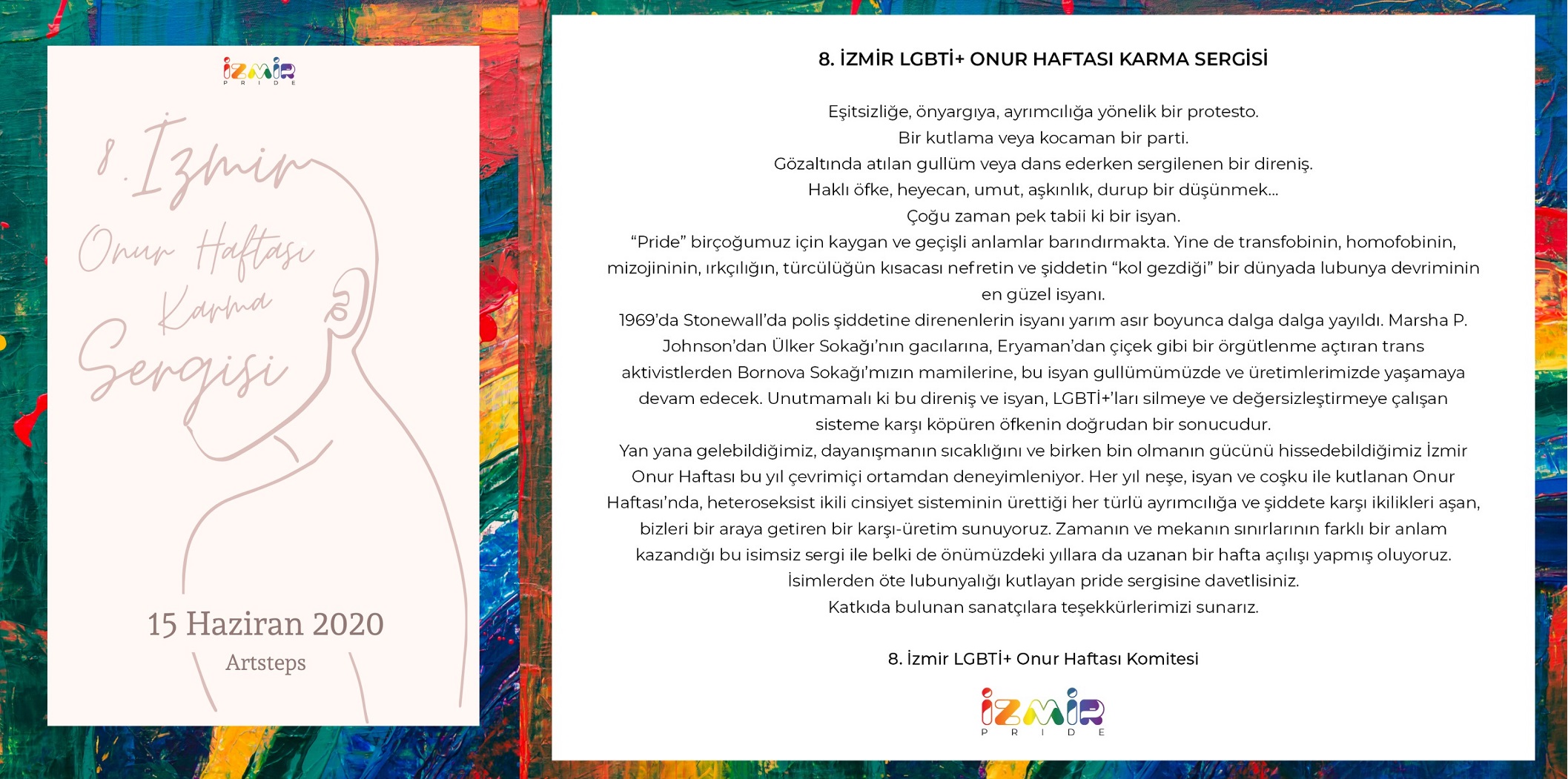 8. İzmir LGBTİ+ Onur Haftası Karma Sergisi açıldı! Kaos GL - LGBTİ+ Haber Portalı