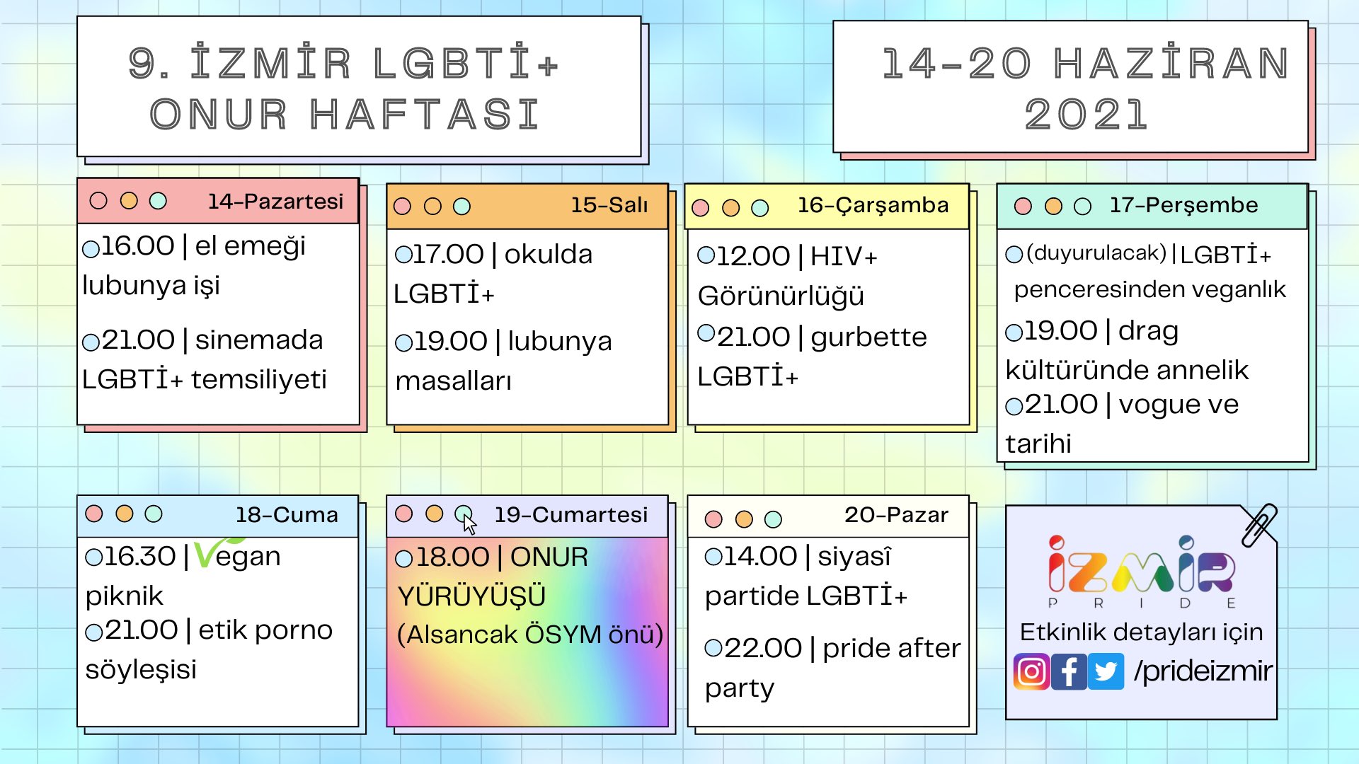 9. İzmir LGBTİ+ Onur Haftası başladı! Kaos GL - LGBTİ+ Haber Portalı