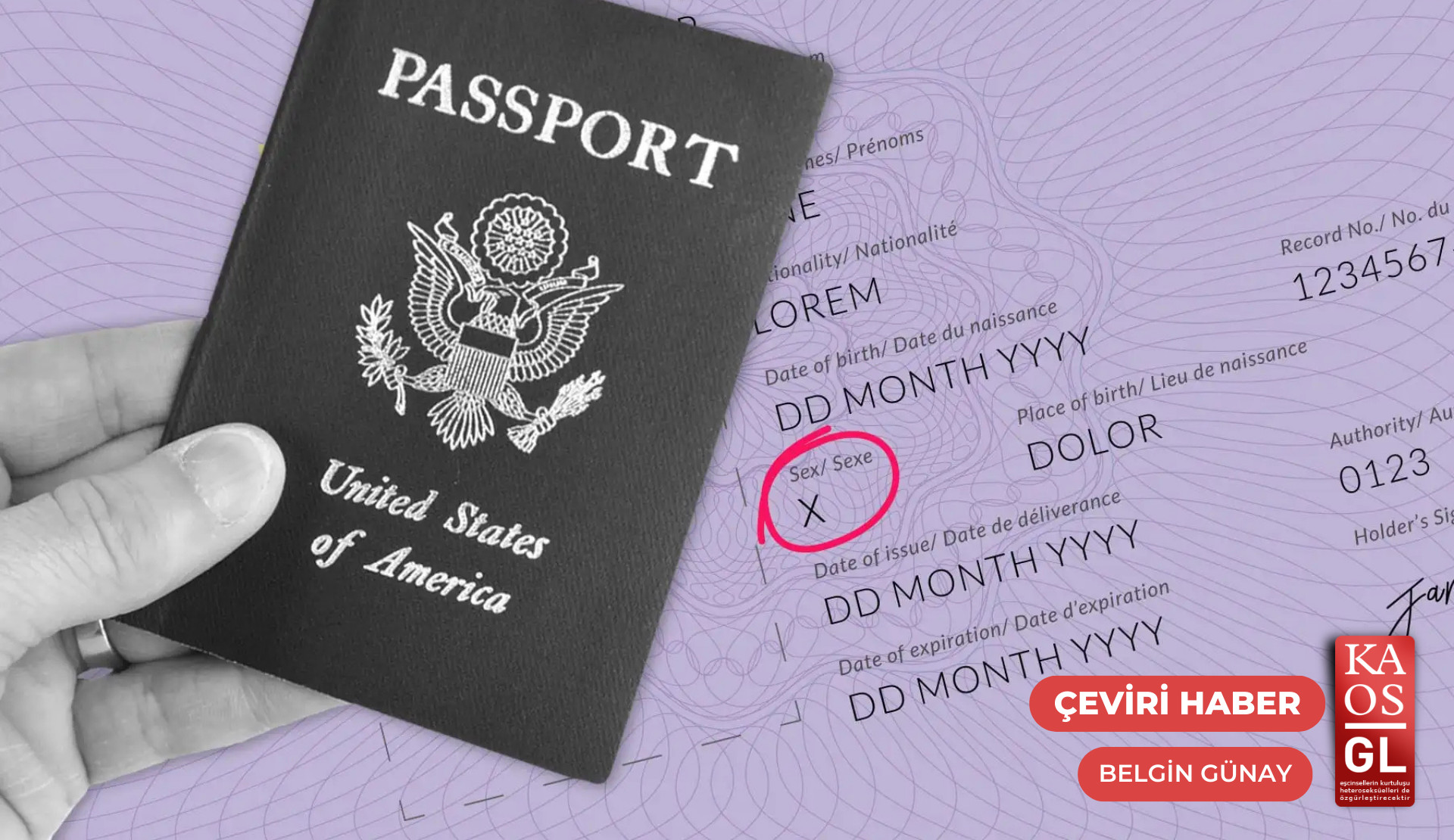 ABD’de interseks aktivistin mücadelesiyle gelen “X” pasaportlar kaldırılıyor Kaos GL - LGBTİ+ Haber Portalı