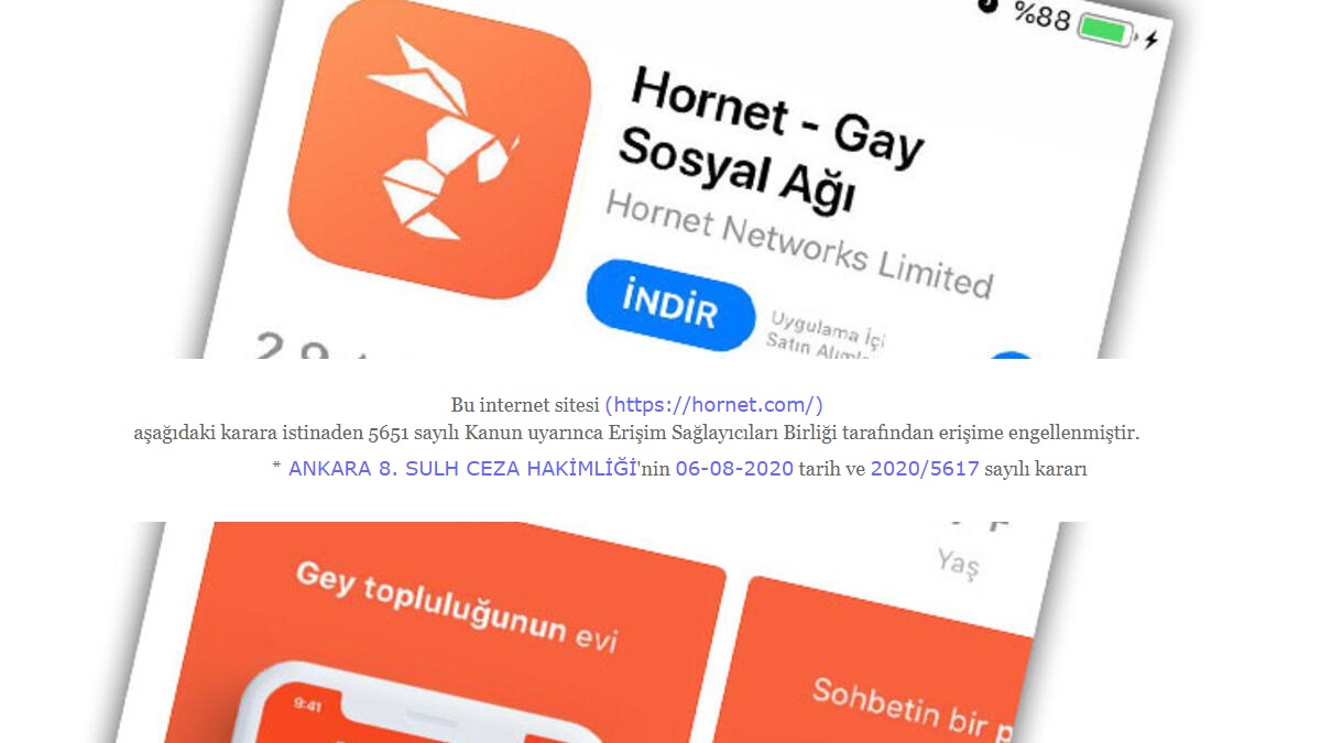 Access ban on Hornet was lifted Kaos GL - News Portal for LGBTI+
