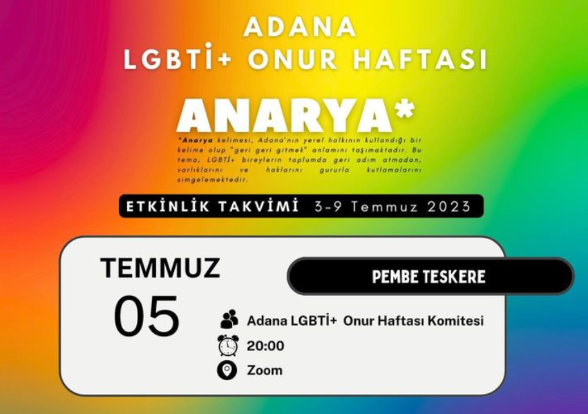 Adana’da pembe tezkere konuşulacak Kaos GL - LGBTİ+ Haber Portalı