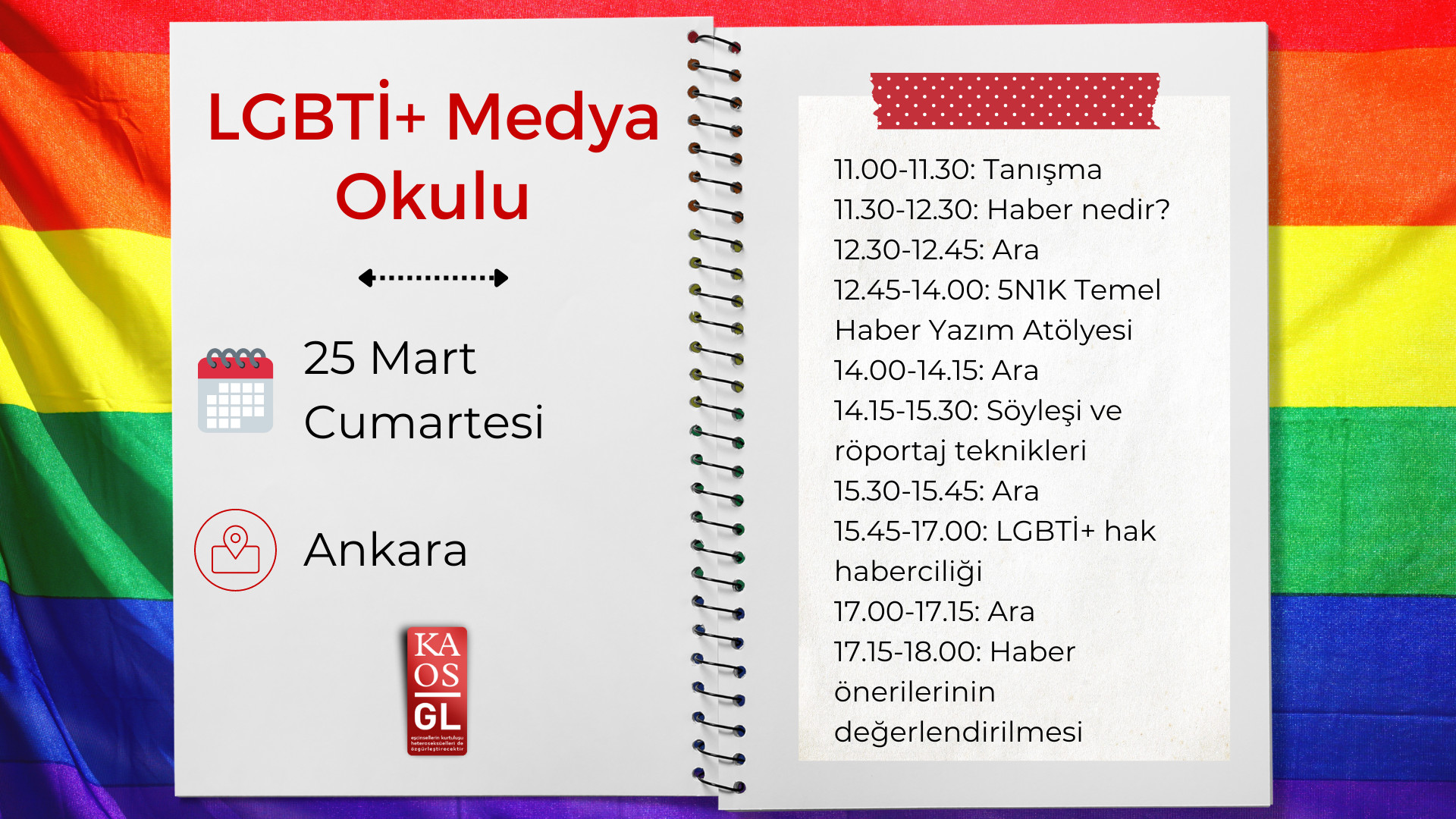 Ankara Medya Okulu kapılarını açıyor! Kaos GL - LGBTİ+ Haber Portalı