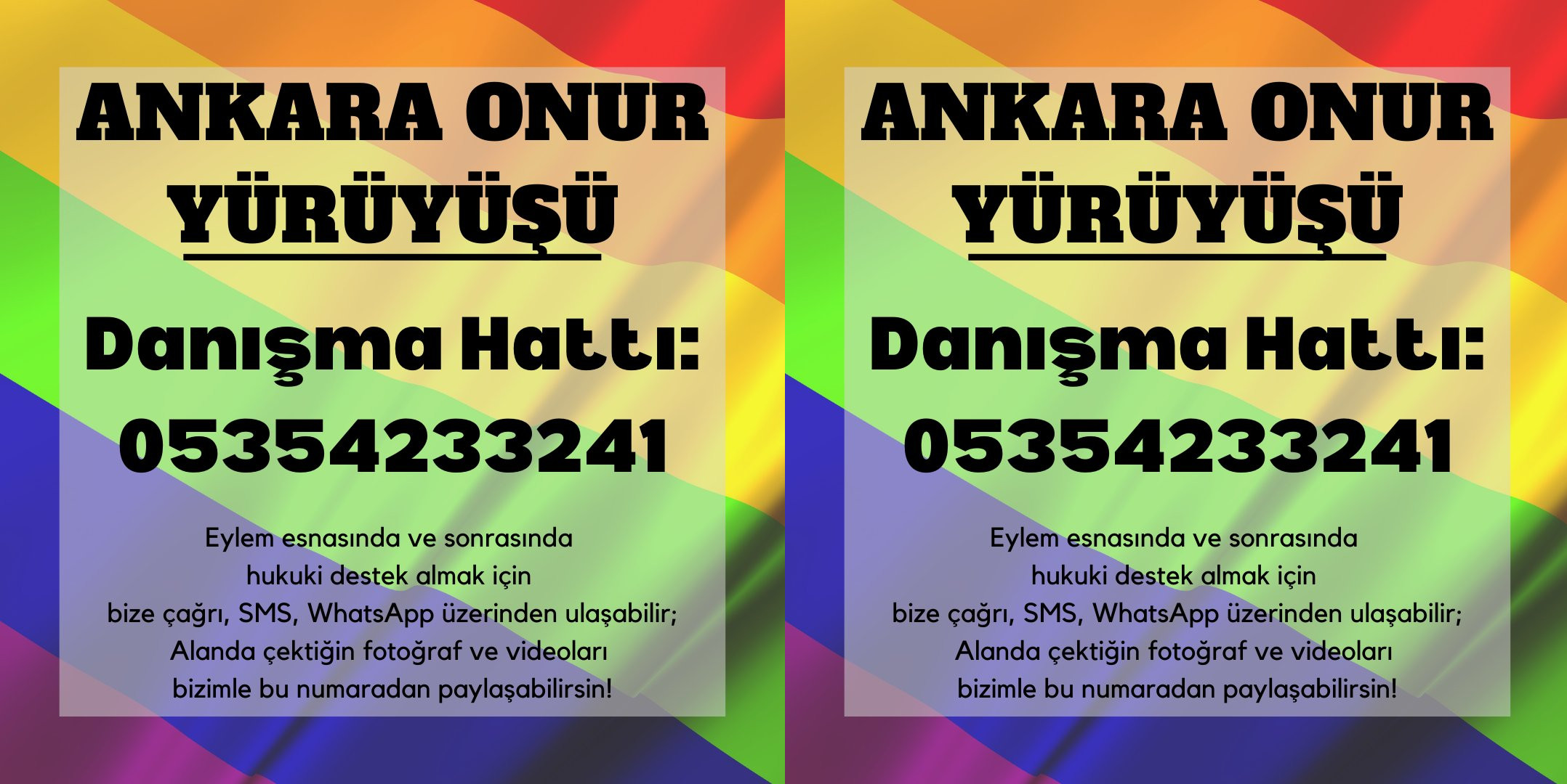 Ankara Onur Yürüyüşü Danışma Hattı telefonu yayında! Kaos GL - LGBTİ+ Haber Portalı