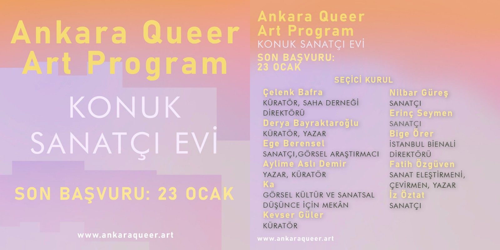 Ankara Queer Sanat Programı – Konuk Sanatçı Evi’ne başvuru için son 3 gün! Kaos GL - LGBTİ+ Haber Portalı