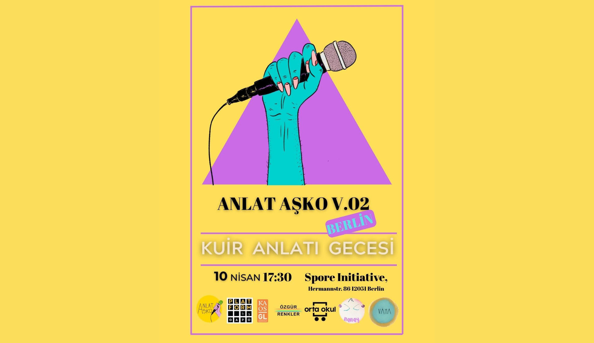 Anlat Aşko’dan Berlin’de “Kuir Anlatı Gecesi” | Kaos GL - LGBTİ+ Haber Portalı Haber