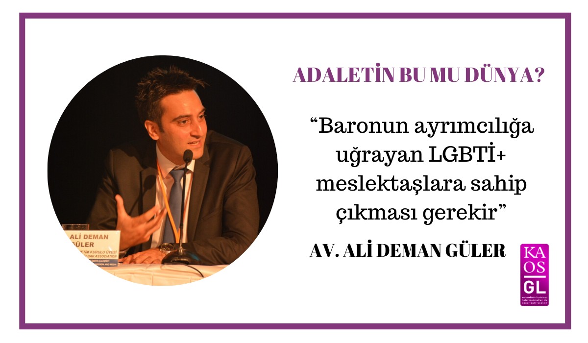 “Baronun ayrımcılığa uğrayan LGBTİ+ meslektaşlara sahip çıkması gerekir” | Kaos GL - LGBTİ+ Haber Portalı
