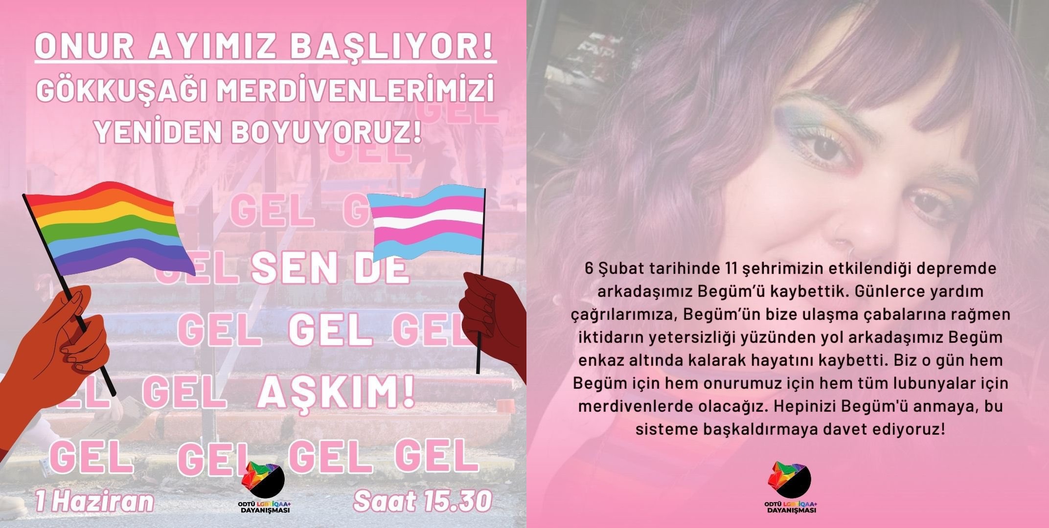 “Begüm için, onurumuz için; tüm lubunyalar için merdivenlerimizi boyuyoruz” | Kaos GL - LGBTİ+ Haber Portalı Haber