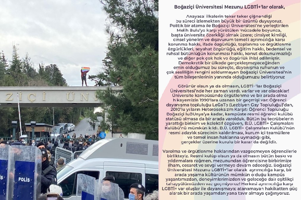 Boğaziçi Üniversitesi Mezunu LGBTİ+’lar: “Geçmiş deneyimlerimizden ve geleceğe dair eşitlikçi tahayyülümüzden vazgeçmiyoruz!” Kaos GL - LGBTİ+ Haber Portalı