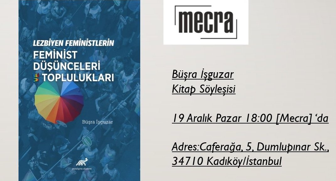 Büşra İşgüzar, Kadıköy Mecra’da okurlarıyla buluşuyor Kaos GL - LGBTİ+ Haber Portalı