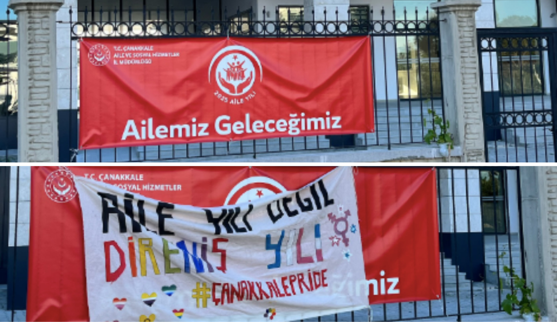 Çanakkale Pride’dan valiliğin “Aile Yürüyüşü”ne pankartlı tepki: “Kurumları gökkuşağına boyuyoruz” Kaos GL - LGBTİ+ Haber Portalı