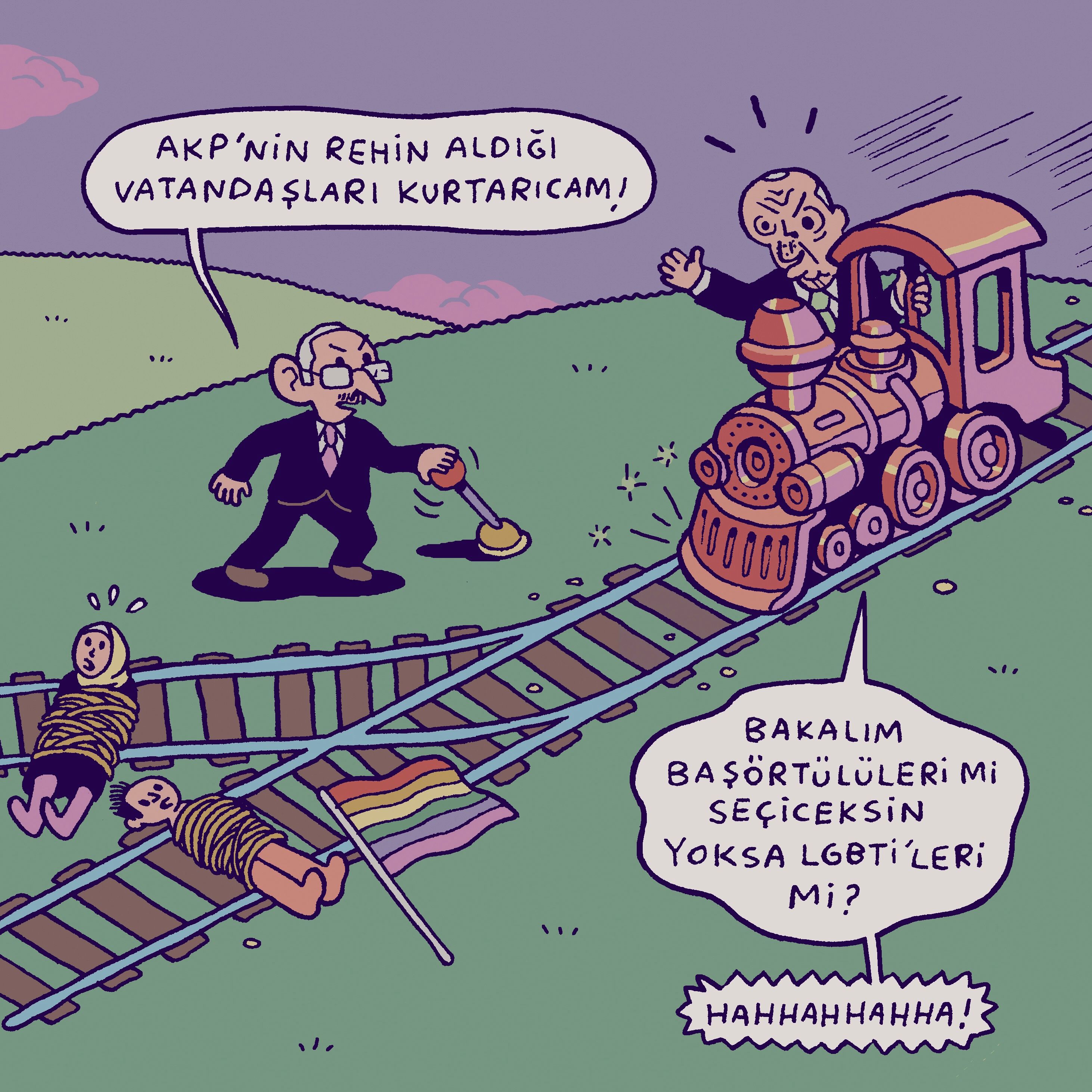 Cem Dinlenmiş’ten “rehine vatandaş” karikatürü | Kaos GL - LGBTİ+ Haber Portalı Haber