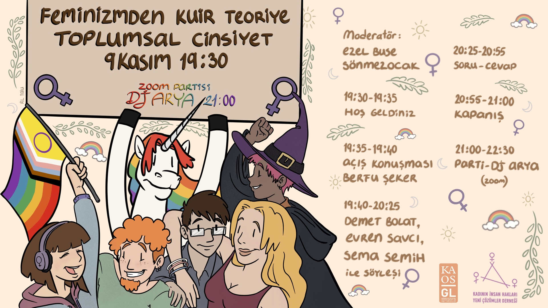 Çevrimiçi panel ve parti: Feminizmden Kuir Teoriye Toplumsal Cinsiyet Kaos GL - LGBTİ+ Haber Portalı