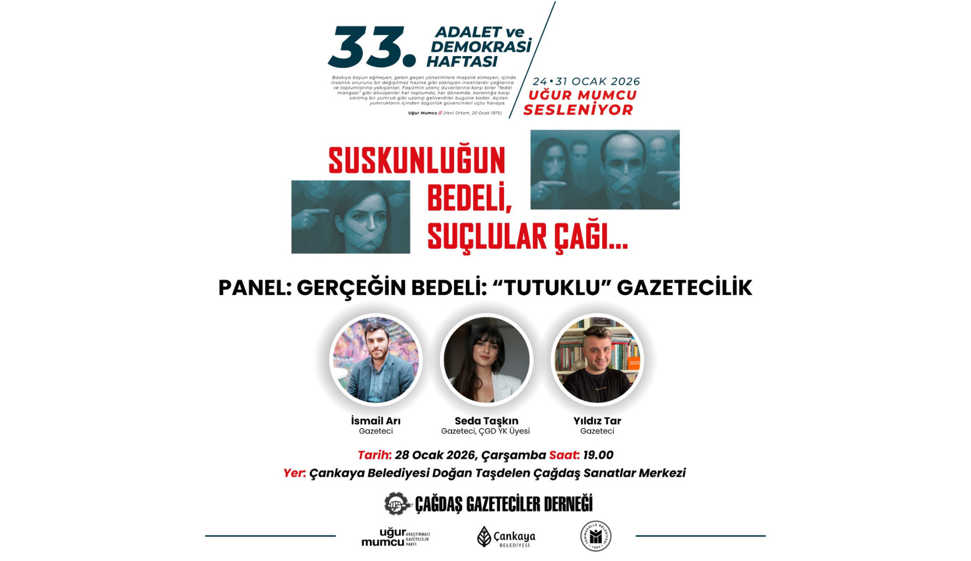 ÇGD’den panel: “Gerçeğin Bedeli: ‘Tutuklu’ Gazetecilik” | Kaos GL - LGBTİ+ Haber Portalı Haber