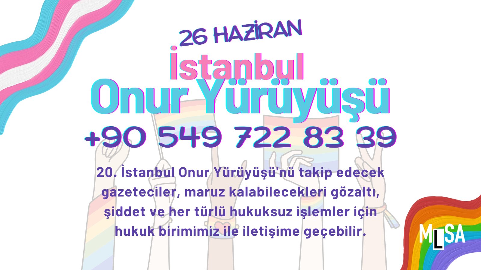 ÇHD, İHD ve MLSA’dan Onur Yürüyüşü’nde hak ihlallerinde hukuki destek Kaos GL - LGBTİ+ Haber Portalı