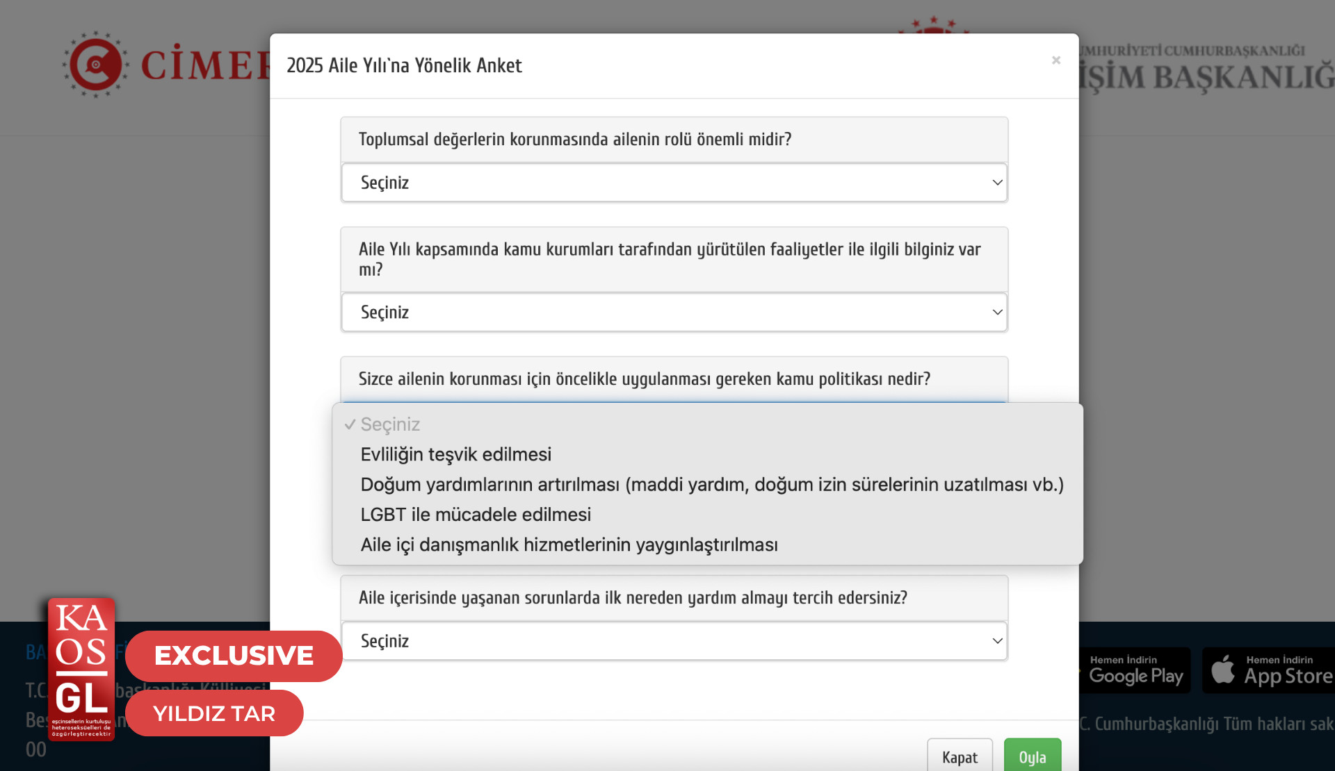 CİMER survey sparks outrage with “Combating LGBT” as a public policy option Kaos GL - News Portal for LGBTI+