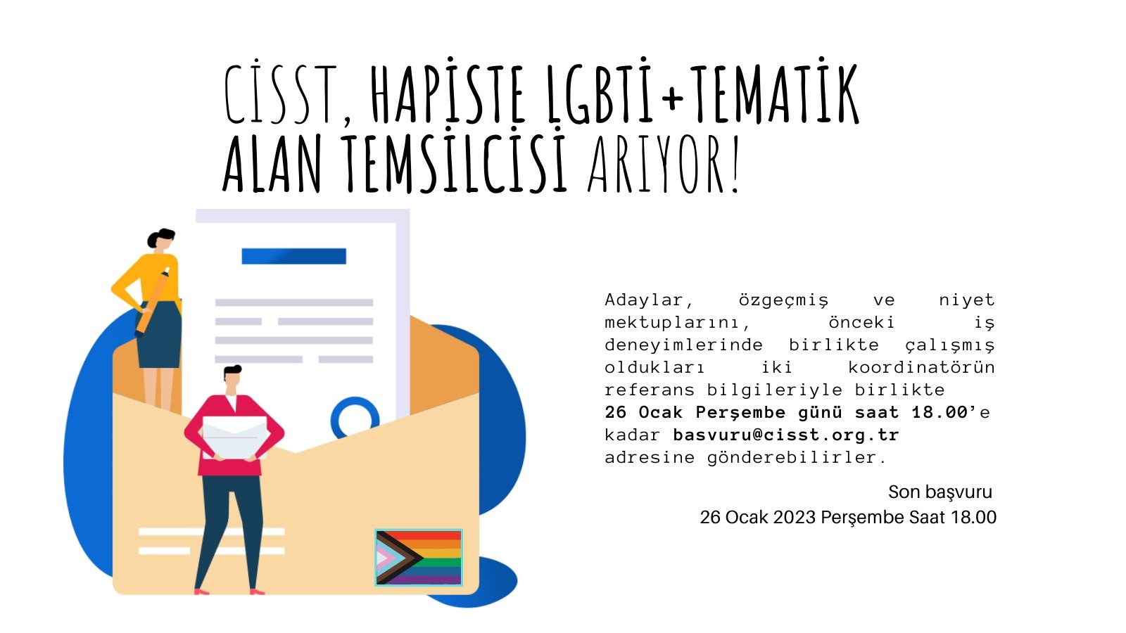 CİSST’ten iş ilanı: Hapiste LGBTİ+ Tematik Alan Temsilcisi | Kaos GL - LGBTİ+ Haber Portalı Haber