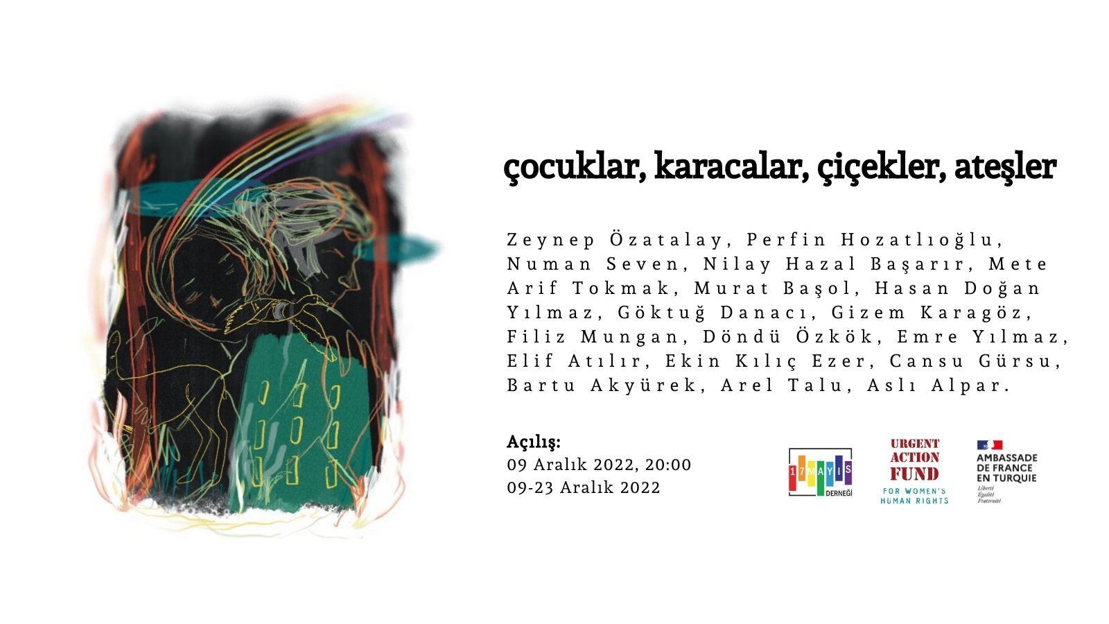 “çocuklar, karacalar, çiçekler, ateşler” sergisi açılış resepsiyonu 9 Aralık’ta Kaos GL - LGBTİ+ Haber Portalı