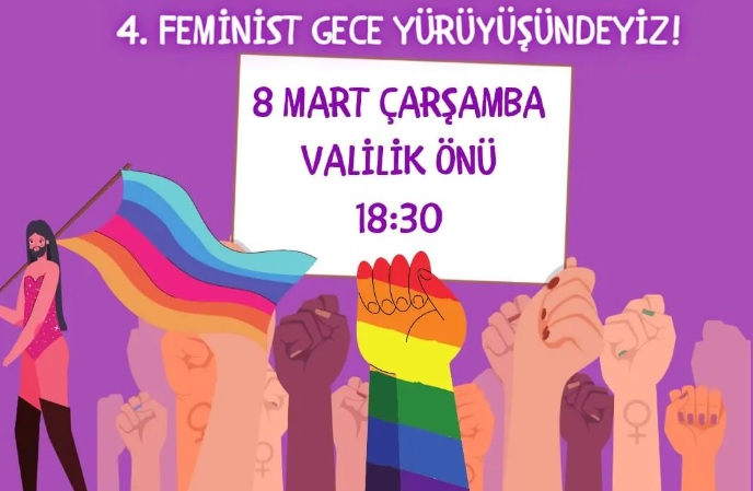 Denizli 4. Feminist Gece Yürüyüşü’ne çağrı Kaos GL - LGBTİ+ Haber Portalı