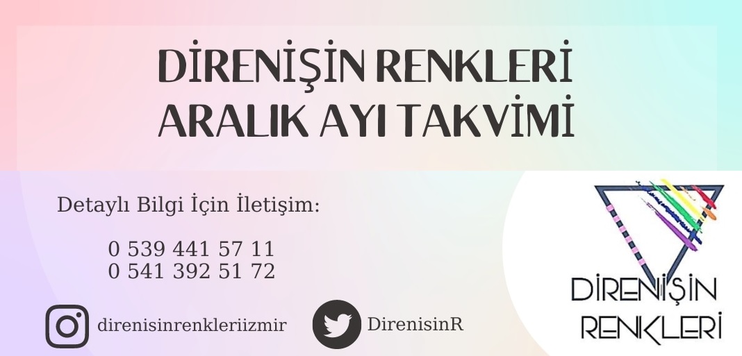 Direnişin Renkleri İzmir’in Aralık programı yayında Kaos GL - LGBTİ+ Haber Portalı