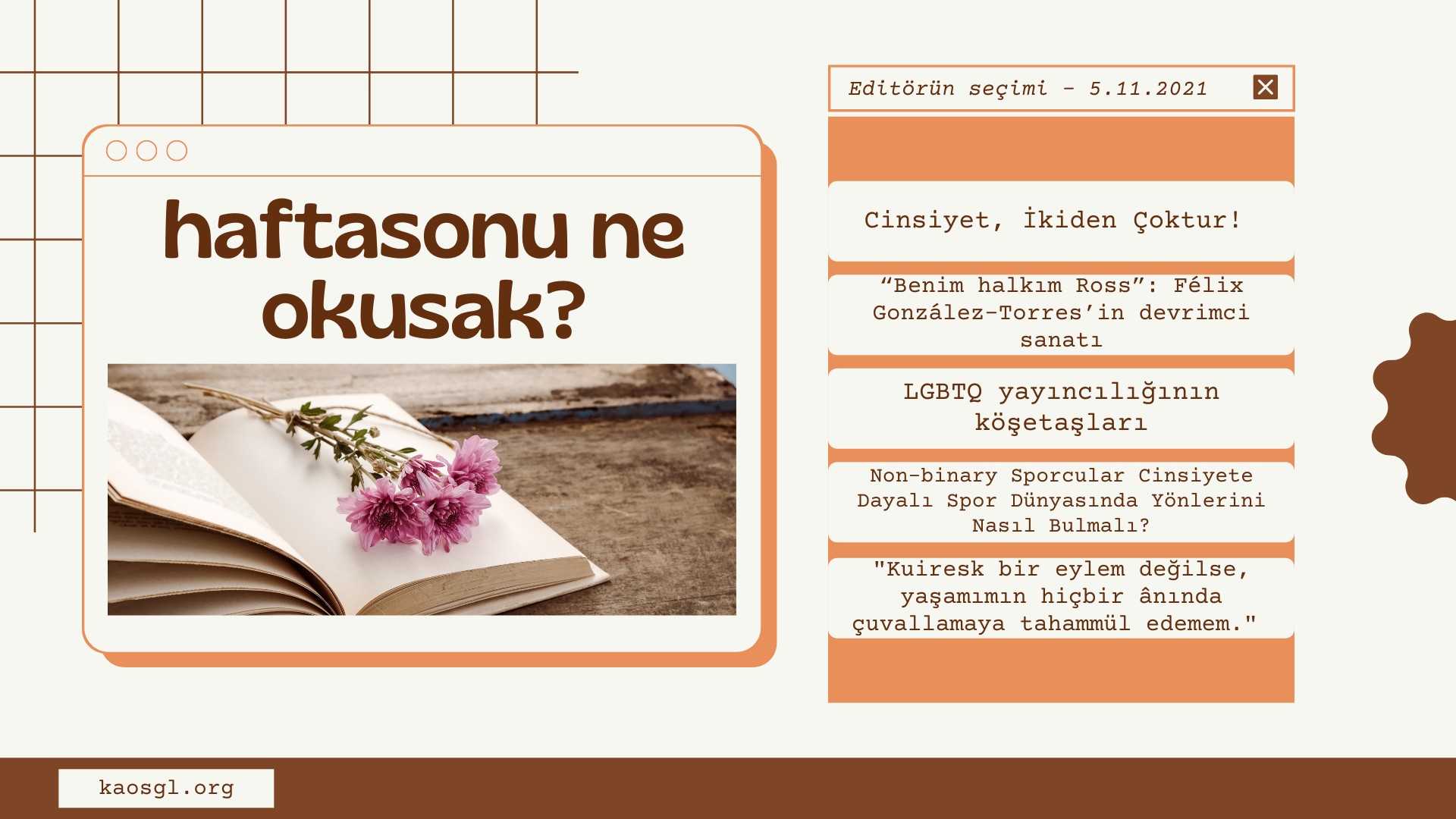Editörün seçimi – 5 Kasım 2021 Kaos GL - LGBTİ+ Haber Portalı
