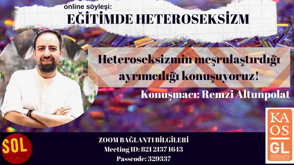 “Eğitimde Heteroseksizm” söyleşisi 24 Ağustos’ta Kaos GL - LGBTİ+ Haber Portalı