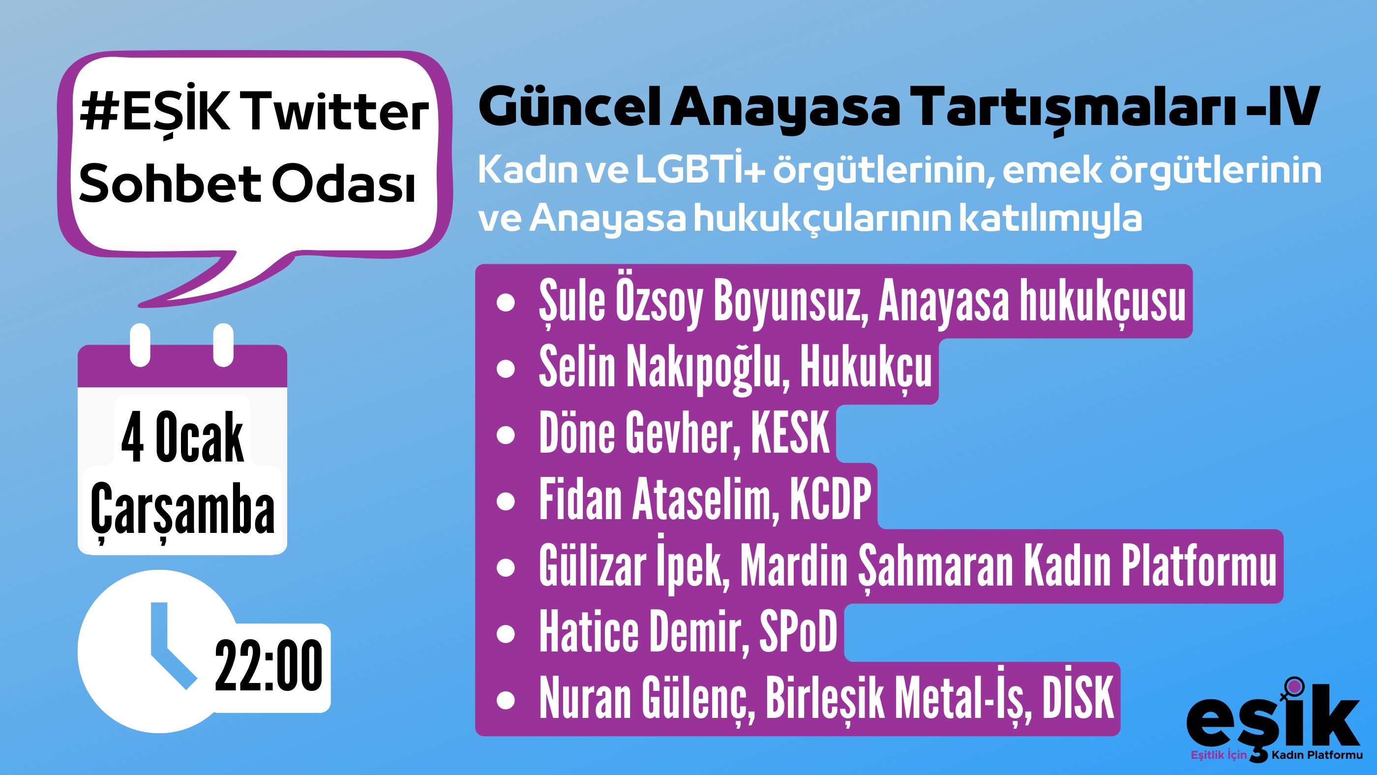 EŞİK, Güncel Anayasa Tartışmalarının dördüncüsüne bekliyor Kaos GL - LGBTİ+ Haber Portalı