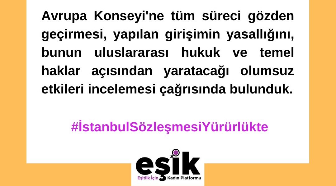 EŞİK Platformu, Avrupa Konseyi’ne çağrıda bulundu Kaos GL - LGBTİ+ Haber Portalı