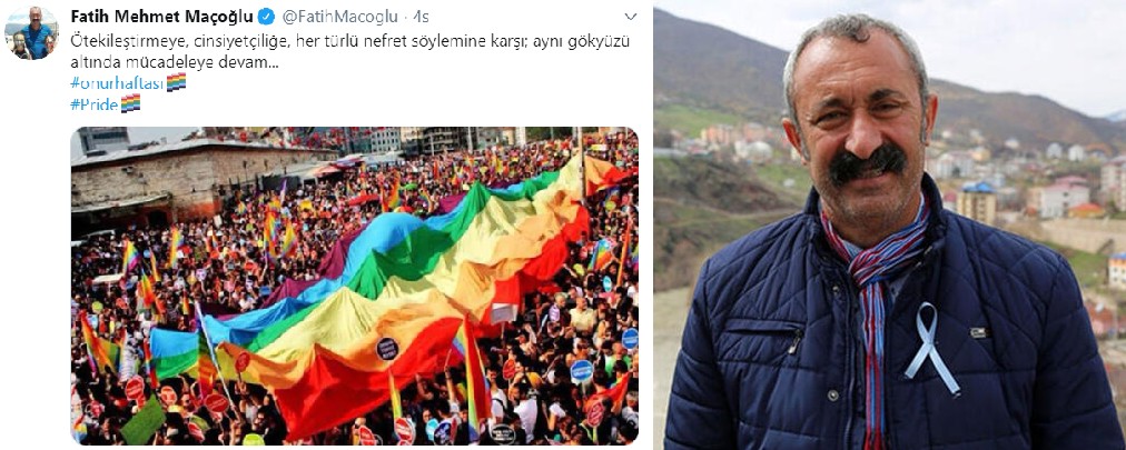 Fatih Mehmet Maçoğlu, Onur Haftası’nı kutladı Kaos GL - LGBTİ+ Haber Portalı