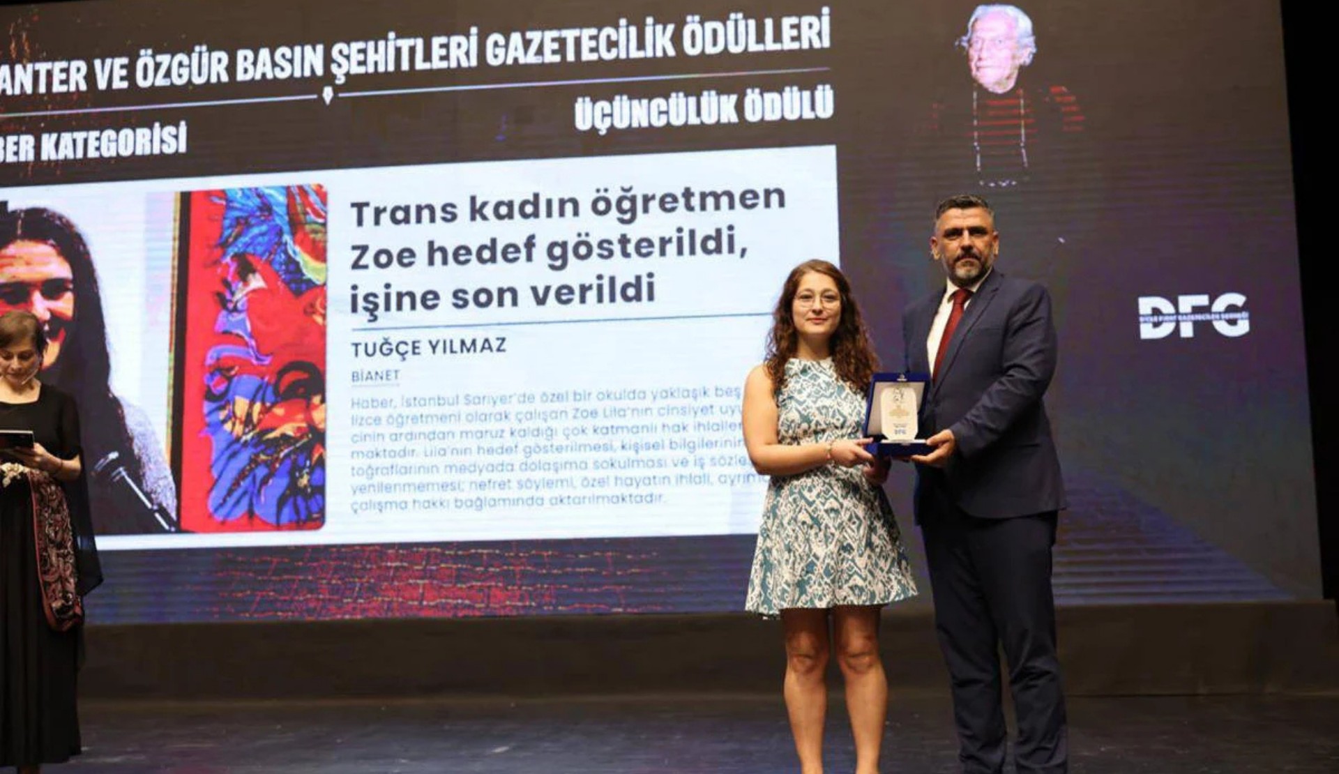 Gazeteci Tuğçe Yılmaz’a Musa Anter Gazetecilik Ödülü: “Ödülümü günlerdir gözüne uyku girmeyen tüm LGBTİ+’lara ithaf ediyorum” Kaos GL - LGBTİ+ Haber Portalı
