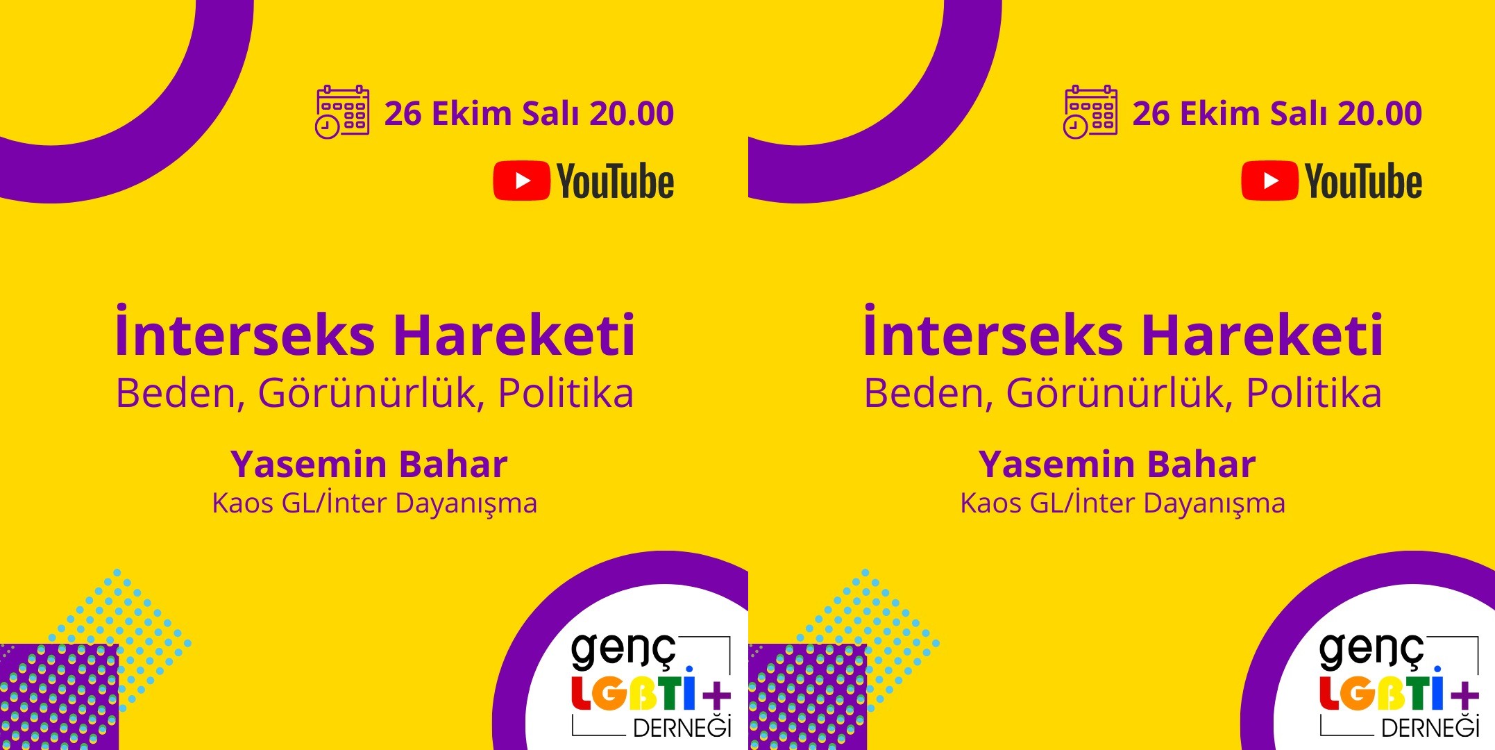 Genç LGBTİ+’dan 26 Ekim etkinliği: İnterseks Hareketi – Beden, Görünürlük, Politika Kaos GL - LGBTİ+ Haber Portalı