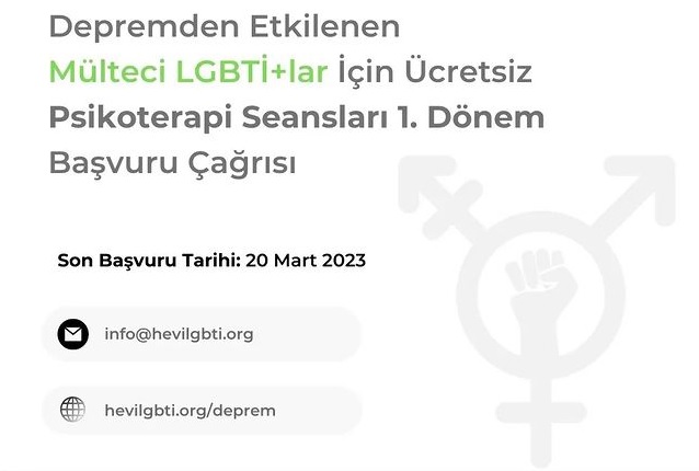 HEVİ’den depremden etkilenen mülteci LGBTİ+’lar için ücretsiz psikoterapi programı Kaos GL - LGBTİ+ Haber Portalı