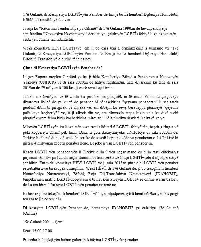 hevi-lgbti-multeci-lgbti-lar-ozelinde-homofobi-bifobi-ve-transfobi-karsiti-gun-etkinligi-cagrisi-kurtce-1 hevi-lgbti-multeci-lgbti-lar-ozelinde-homofobi-bifobi-ve-transfobi-karsiti-gun-etkinligi-cagrisi-kurtce-1