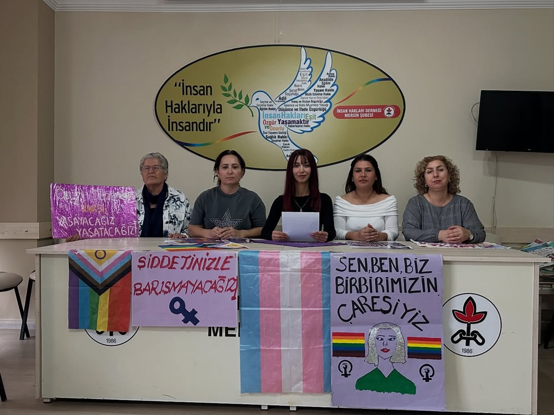 İHD Mersin Şube’den 25 Kasım açıklaması: "25 Kasım, eşitlik temelinde bir yaşam talebini büyütme günüdür"  Kaos GL - LGBTİ+ Haber Portalı