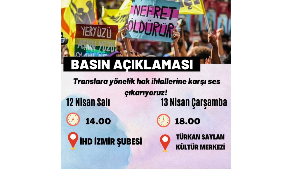 İzmir’de translara yönelik artan hak ihlallerine karşı basın açıklaması çağrısı Kaos GL - LGBTİ+ Haber Portalı