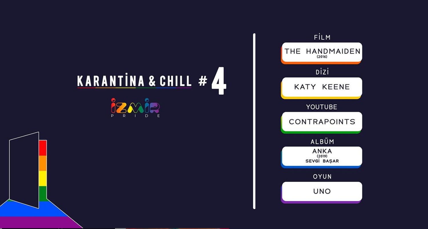 İzmir LGBTİ+ Onur Haftası’ndan “Karantina & Chill-4” Kaos GL - LGBTİ+ Haber Portalı
