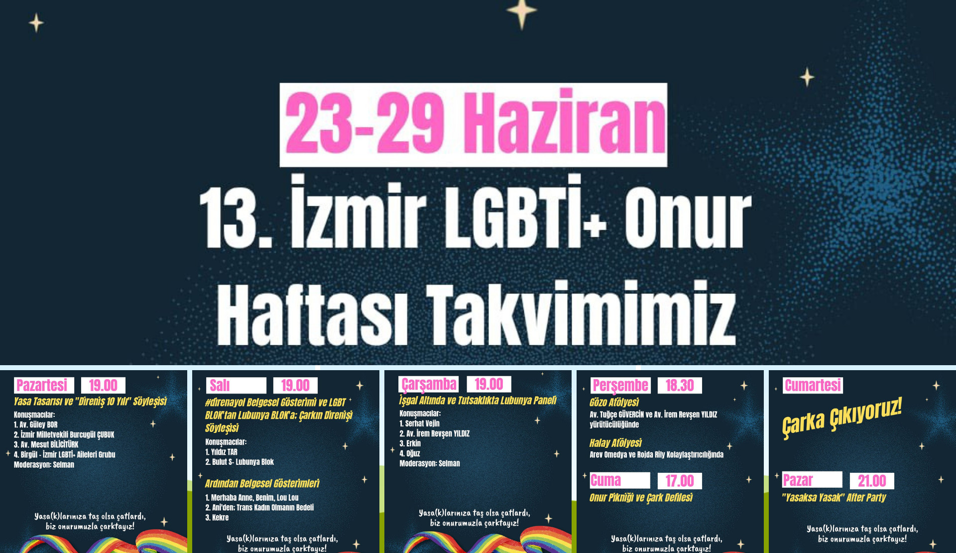 İzmir Onur Haftası’nın tam programı açıklandı Kaos GL - LGBTİ+ Haber Portalı