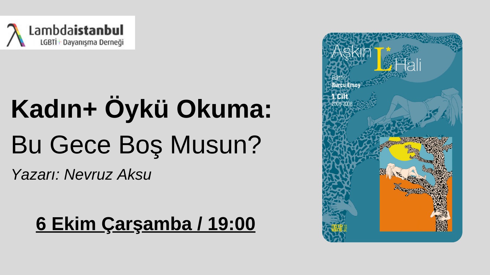 Kadın+ Öykü Okuma’da bu hafta: Bu Gece Boş Musun? Kaos GL - LGBTİ+ Haber Portalı