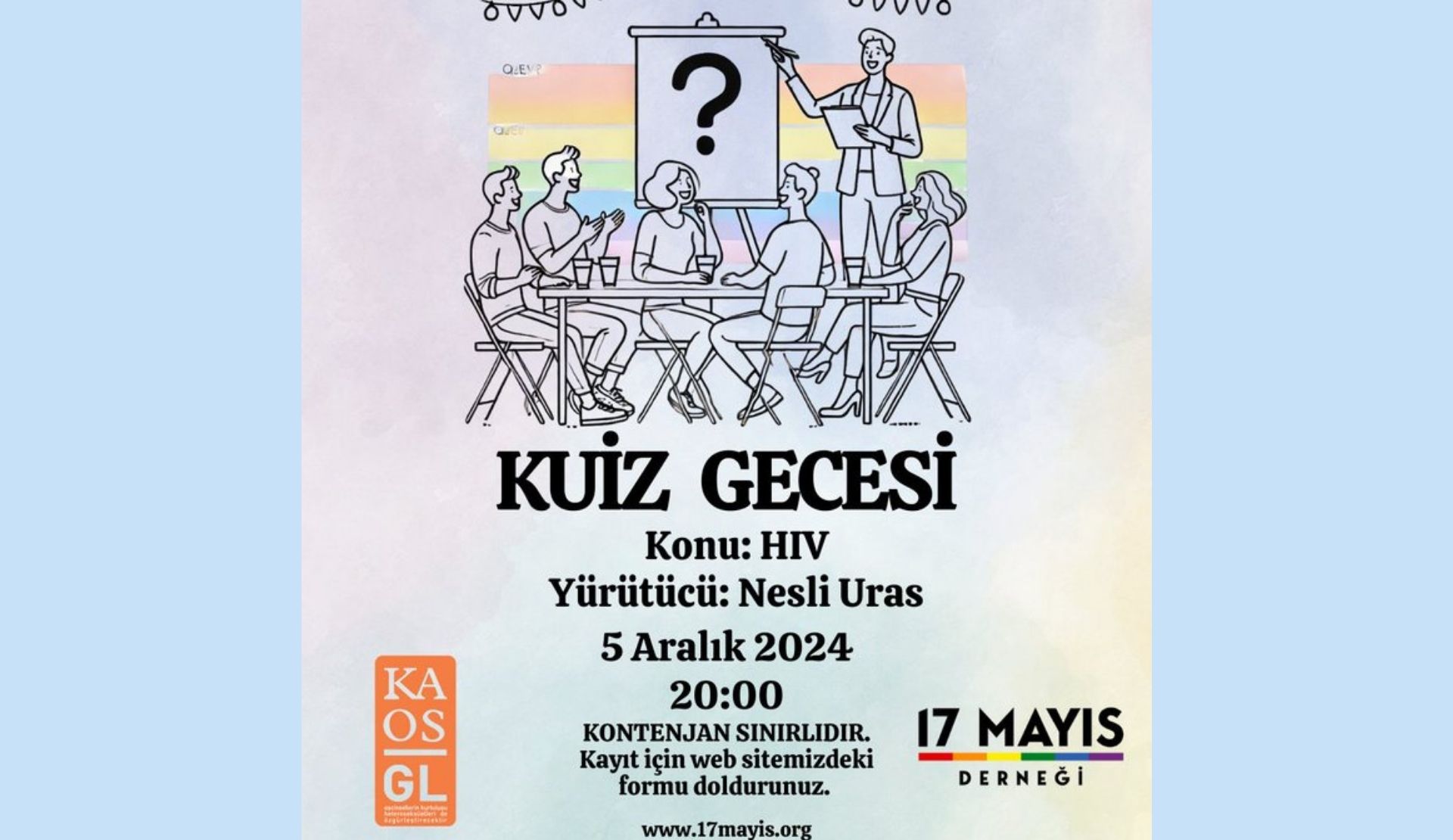 Kaos GL, 17 Mayıs ve Pozitif Alan’dan kuiz gecesi: 1 Aralık! Kaos GL - LGBTİ+ Haber Portalı