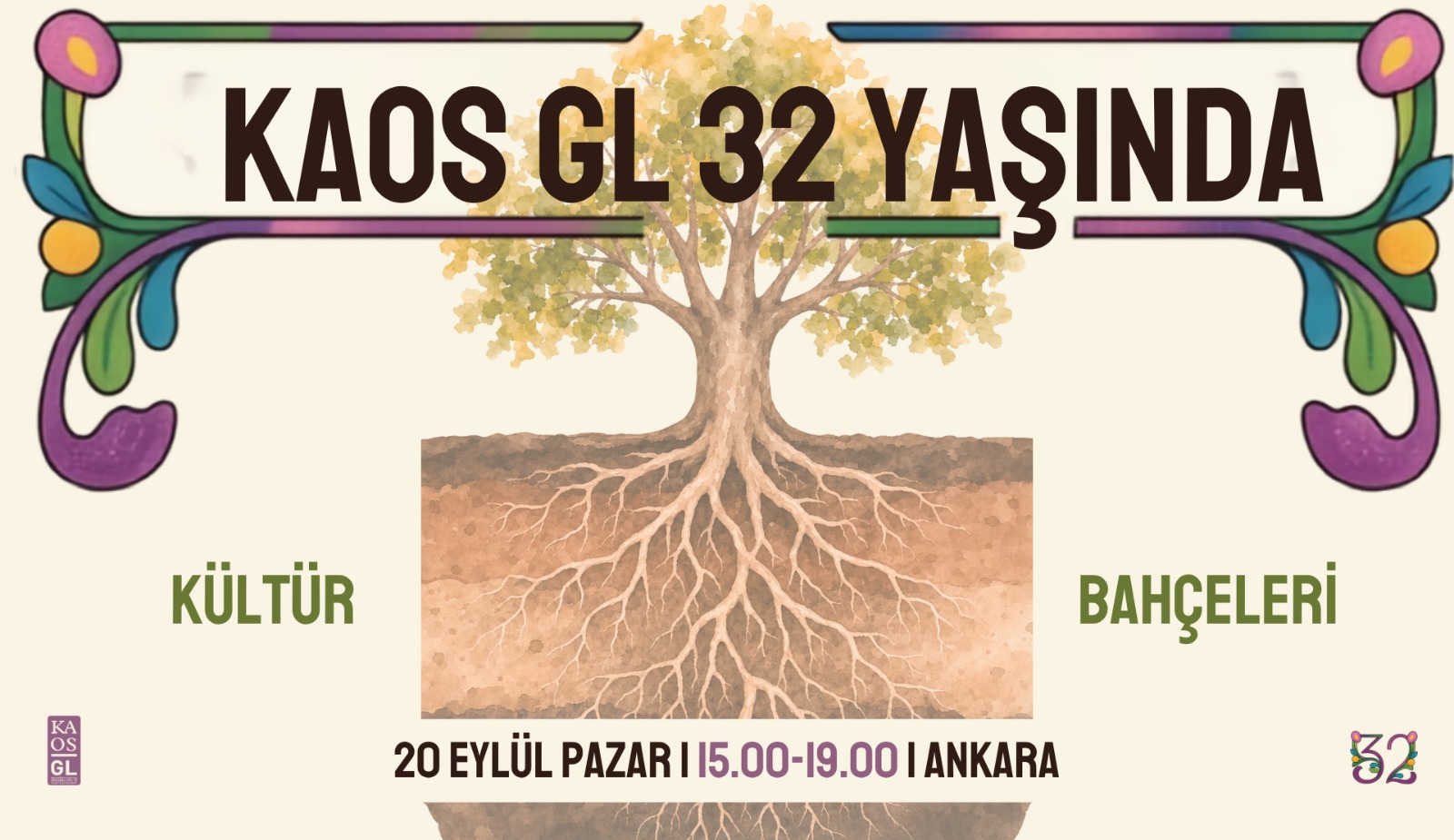 Kaos GL 32 yaşında: "Kültür Bahçeleri" paneli 20 Eylül'de Ankara'da | Kaos GL - LGBTİ+ Haber Portalı Haber