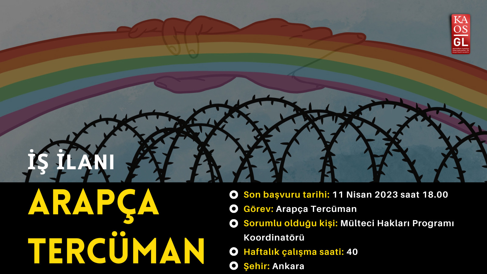 Kaos GL Derneği’nden iş ilanı: Arapça tercüman Kaos GL - LGBTİ+ Haber Portalı