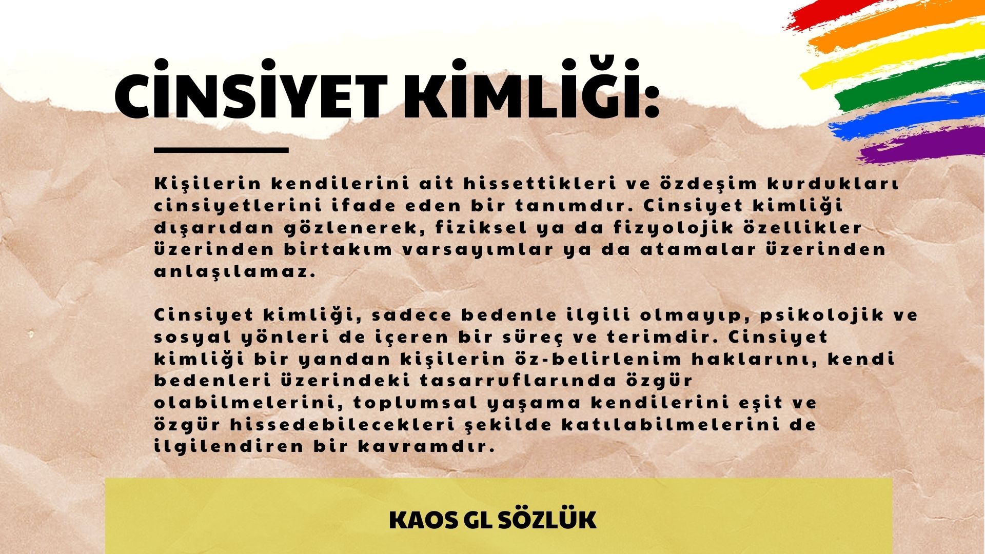 Kaos GL Sözlük: Cinsiyet Kimliği | Kaos GL - LGBTİ+ Haber Portalı