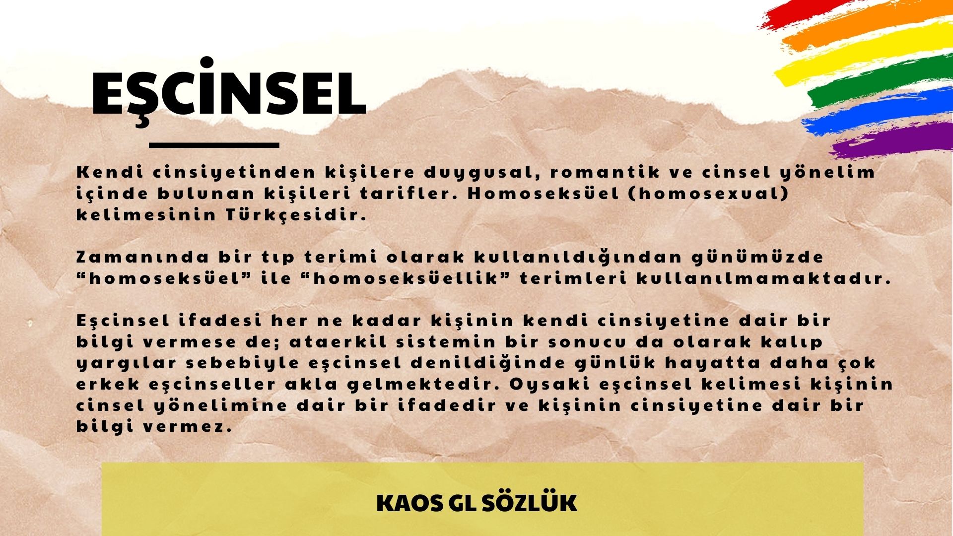 Kaos GL Sözlük: Eşcinsel Kaos GL - LGBTİ+ Haber Portalı