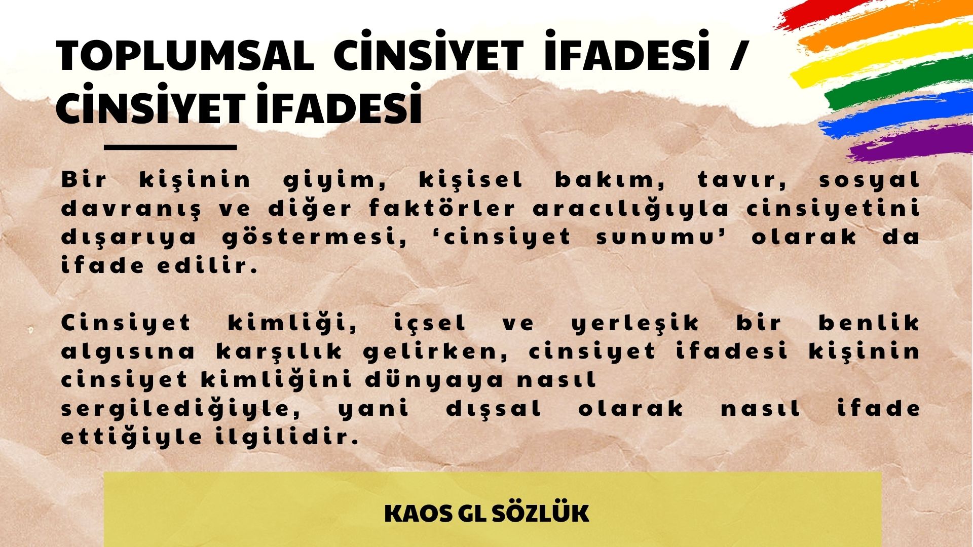 Kaos GL Sözlük: Toplumsal cinsiyet ifadesi / Cinsiyet ifadesi Kaos GL - LGBTİ+ Haber Portalı