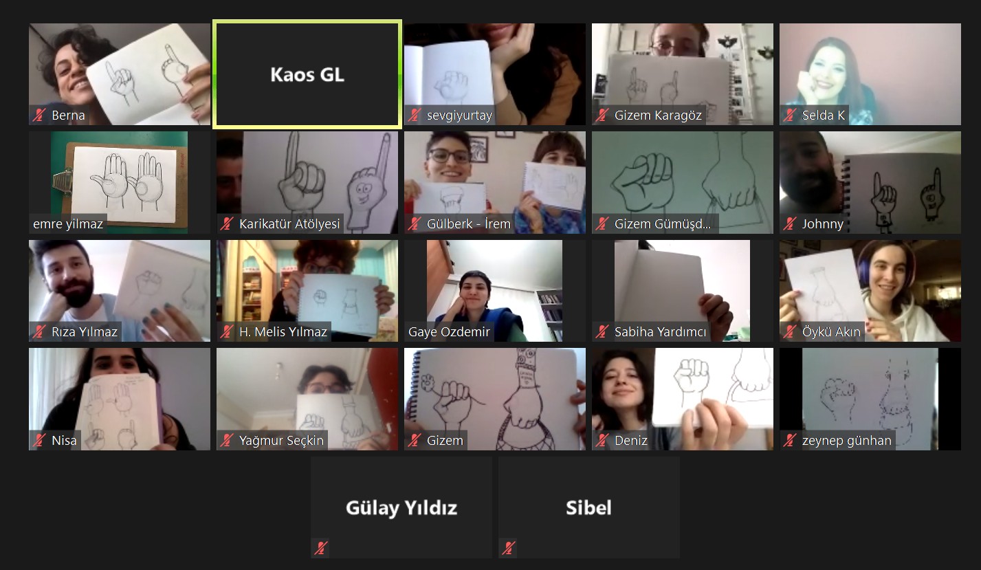 Karikatür Okulu “el” çizimi için buluştu Kaos GL - LGBTİ+ Haber Portalı