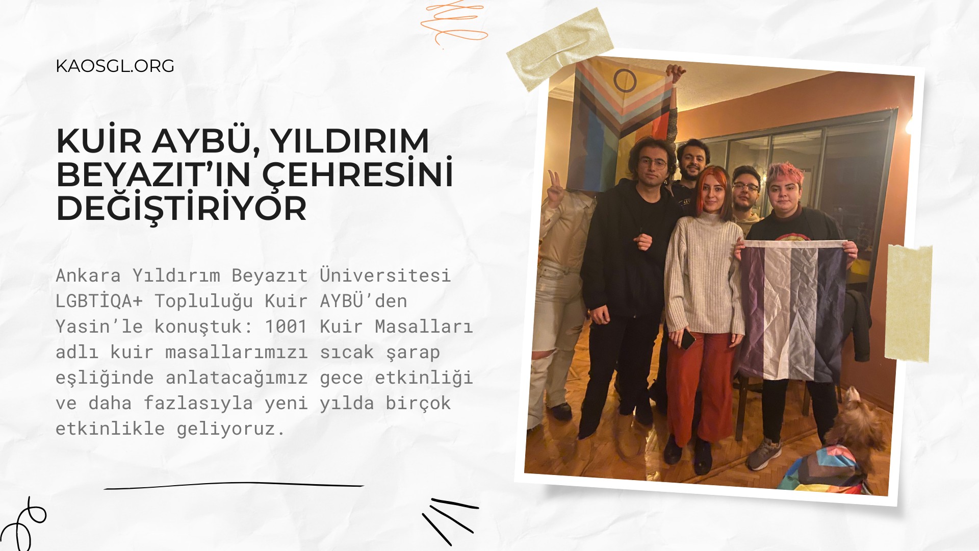 Kuir AYBÜ, Yıldırım Beyazıt’ın çehresini değiştiriyor Kaos GL - LGBTİ+ Haber Portalı