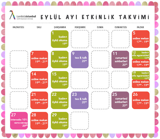 Lambdaistanbul’da Eylül etkinlikleri Kaos GL - LGBTİ+ Haber Portalı