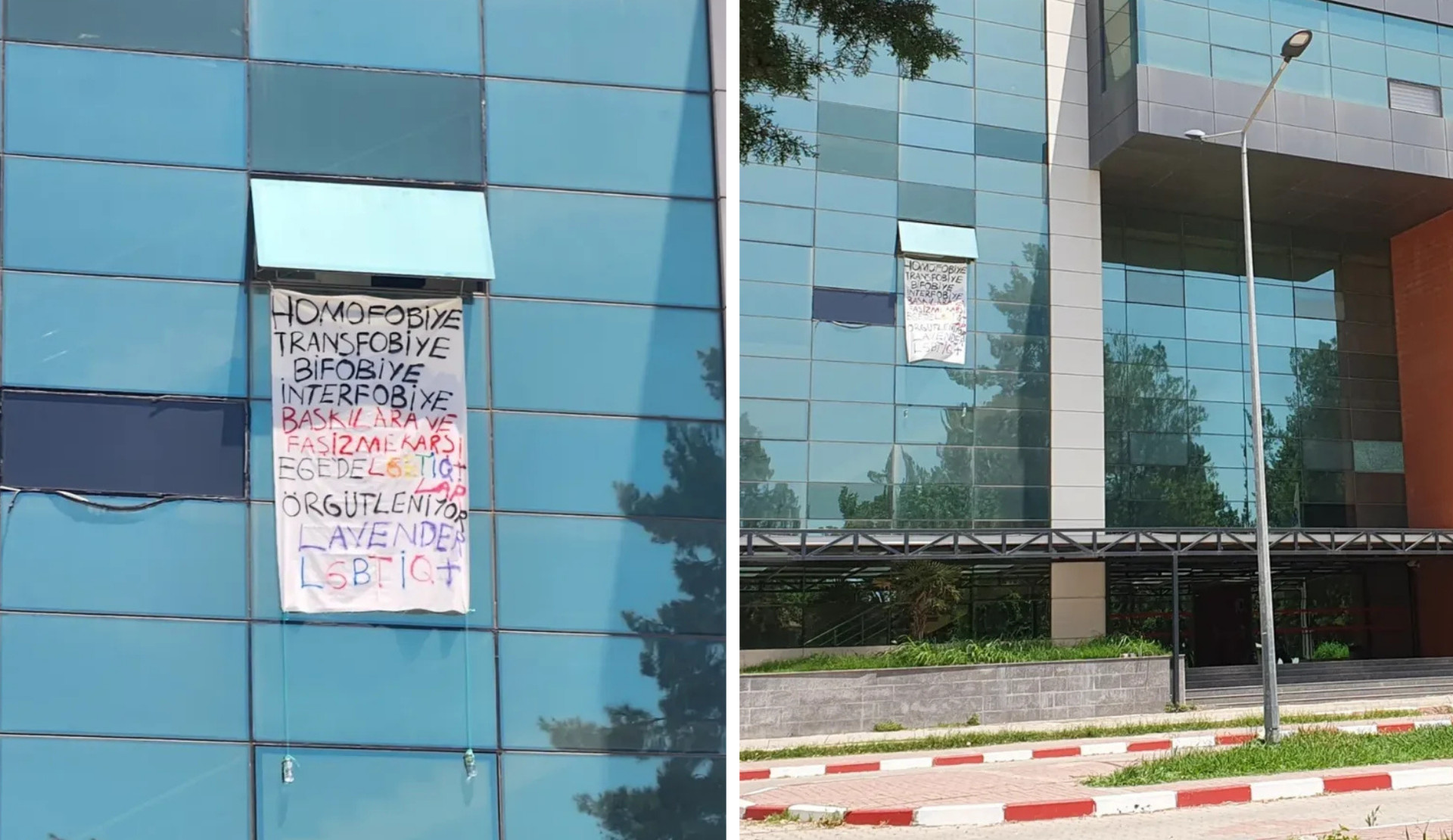 Lavender LGBTİQ+ kampüste pankart astı, “LGBTİQ+’lar örgütleniyor” dedi | Kaos GL - LGBTİ+ Haber Portalı Haber