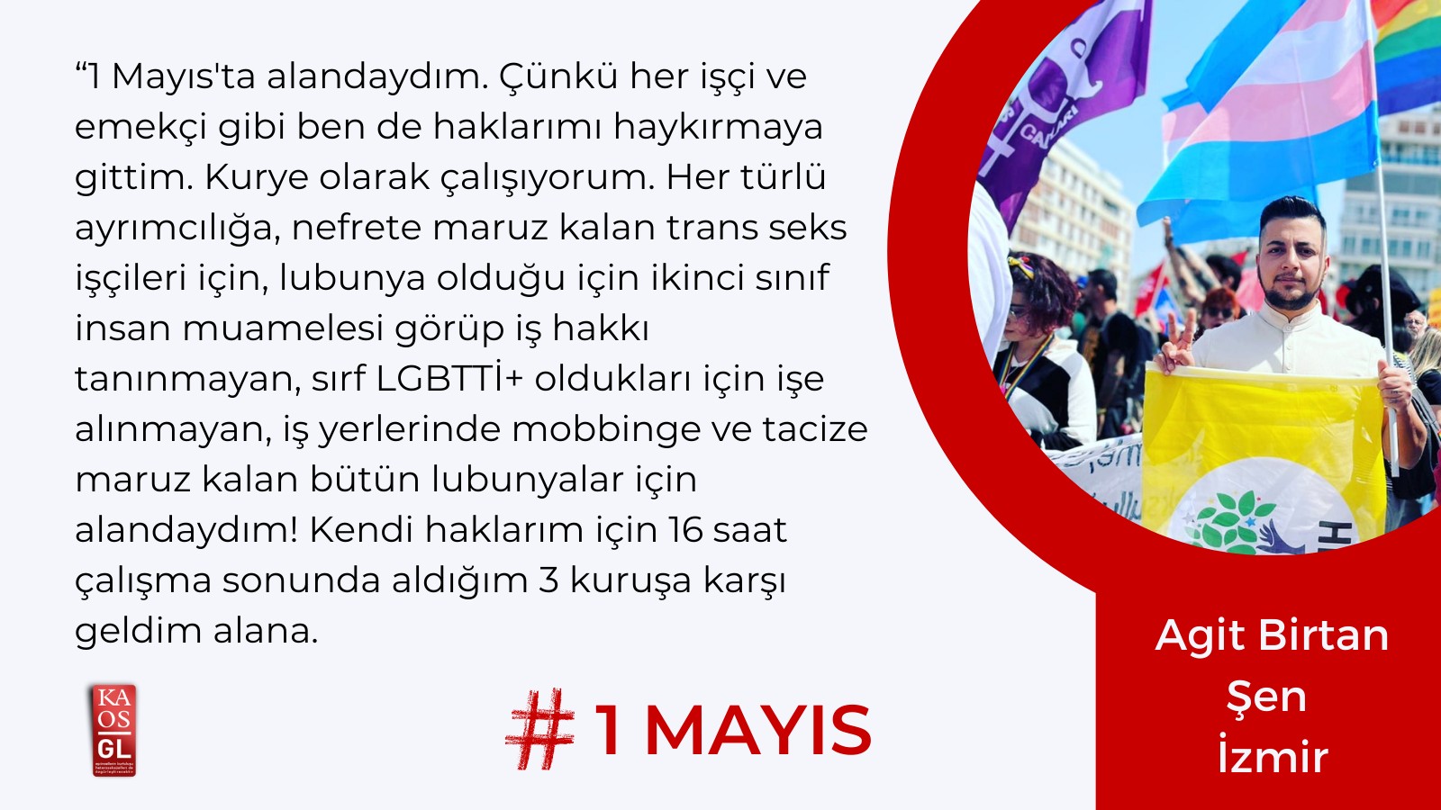 LGBTİ+’lar 1 Mayıs alanlarından bildiriyor: Haklarımı haykırmaya gittim! | Kaos GL - LGBTİ+ Haber Portalı